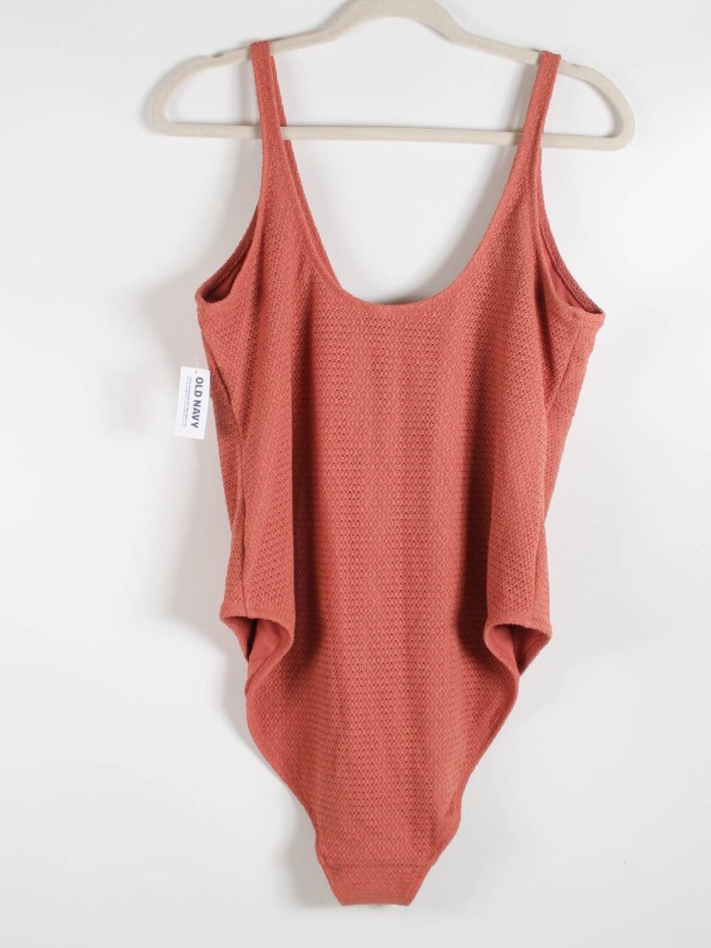 NWT Old Navy Textured One Piece Swimsuit XL Mauve Pink - Picture 3 of 9